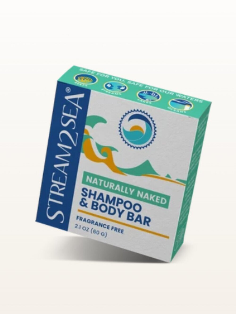 NWT Stream2sea Naturally Naked Shampoo & Body Bar 2.1 oz / 60 g
